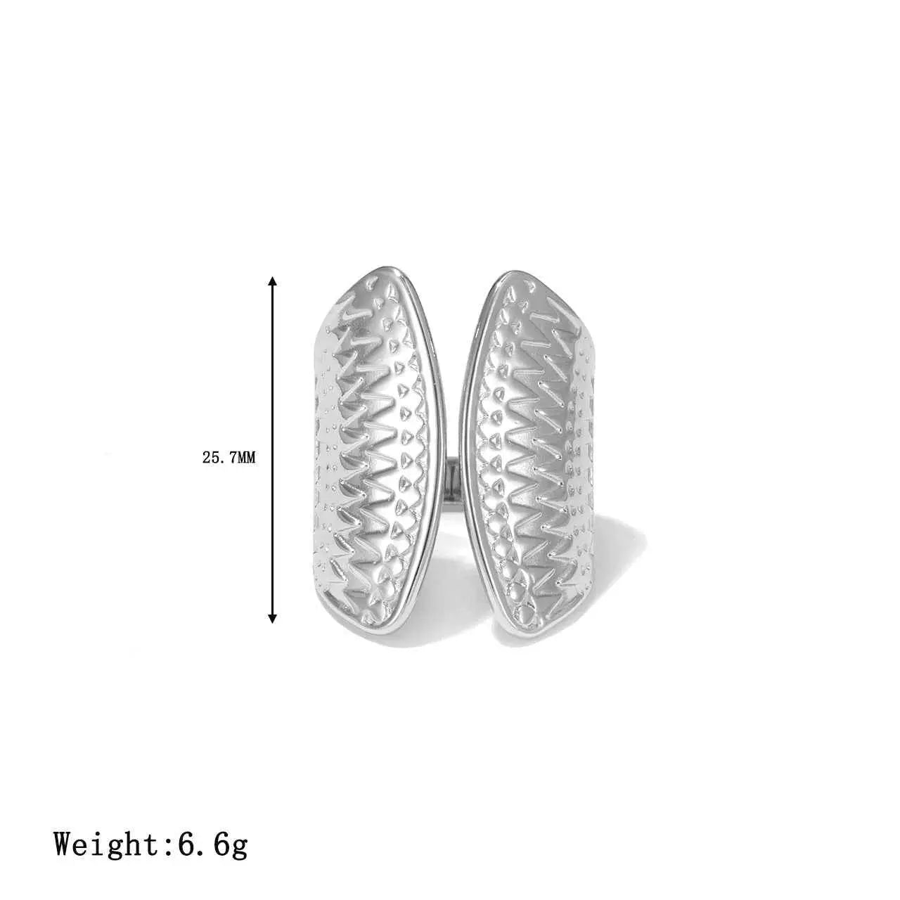 Silver-toned textured cufflinks with zigzag pattern and pointed ends made of titanium steel for a minimalist geometric adjustable look Silver