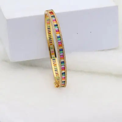Shop trending products online warm 14K gold plated bracelets - Gold color - semi-precious stones, 14k gold, online, Gold color