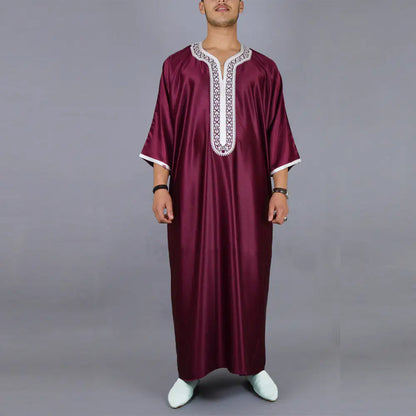 Minimalist Men's Casual Kurta Wine Red