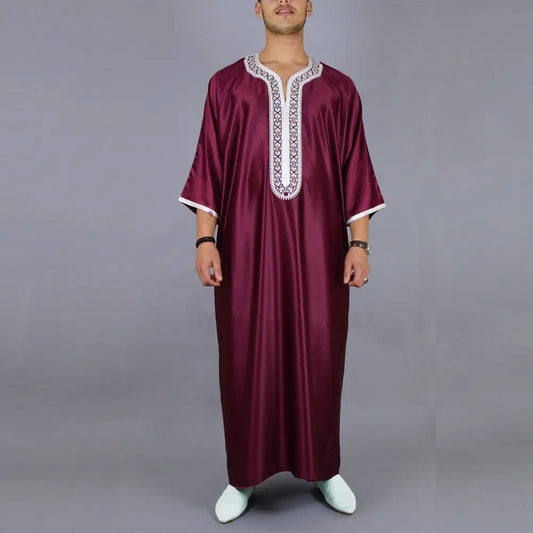 Minimalist Men's Casual Kurta Wine Red