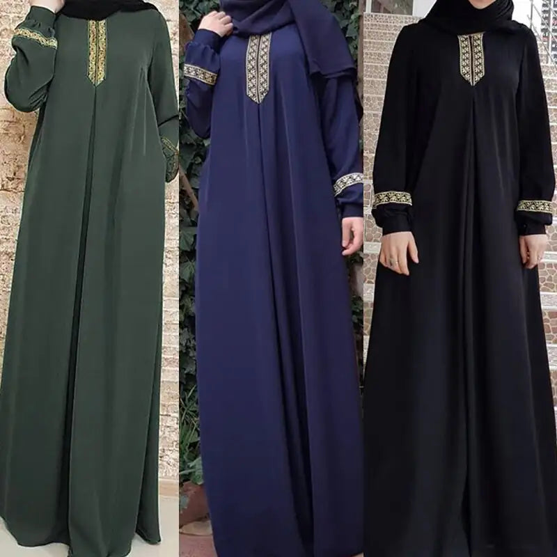 Printed Plus Size Abaya Dress 