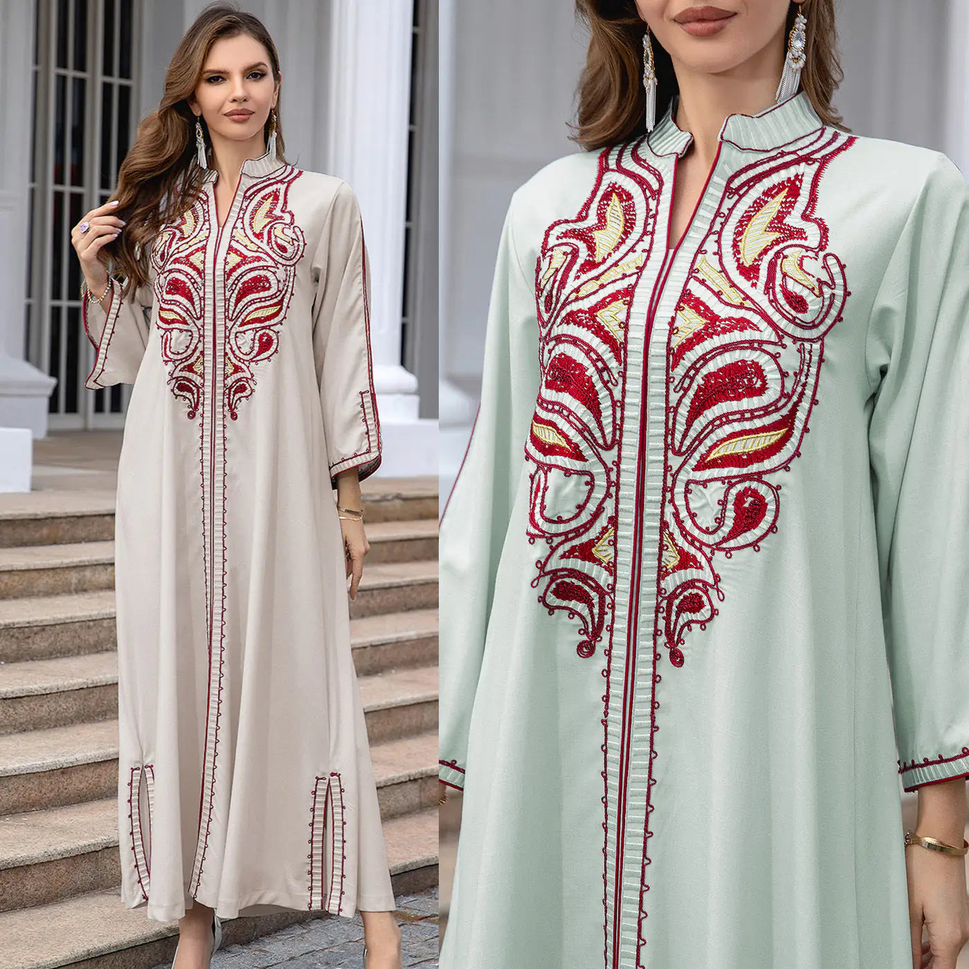 Sculptural Embroidered Elegant Abaya