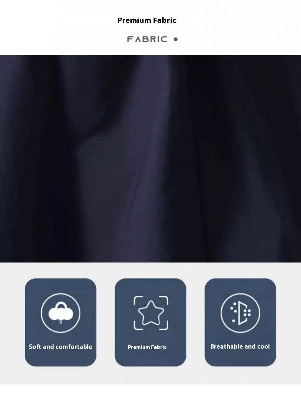Dark navy blue british elegant mid-length trench coat fabric with smooth soft texture and breathable quality