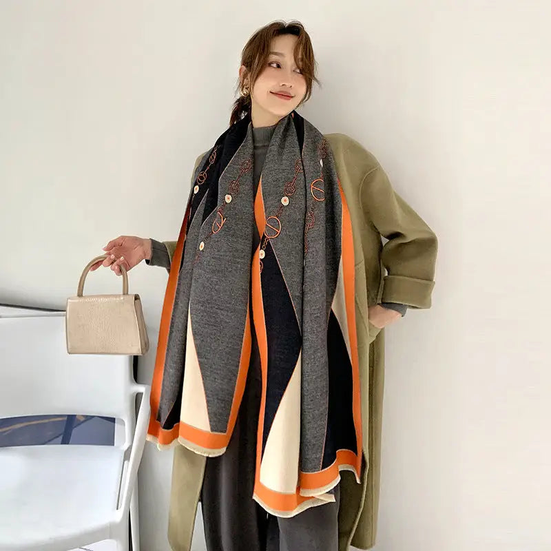 Double-Sided Thickened Cashmere-Feel Scarf - imitation cashmere, south africa, thickened women’s scarf, premium