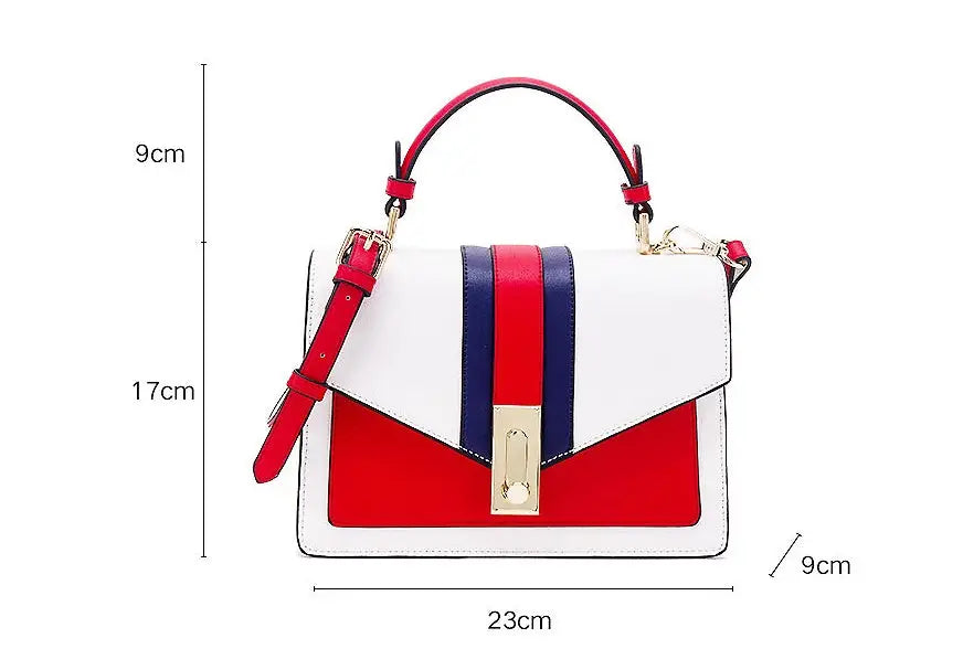 Color-Block Square Handbag | Adjustable Crossbody Strap - square handbag, color-block adjustable crossbody strap, small