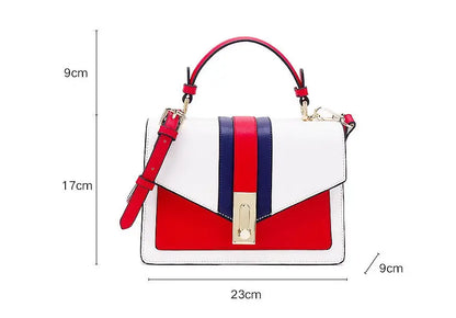 Color-Block Square Handbag | Adjustable Crossbody Strap - square handbag, color-block adjustable crossbody strap, small