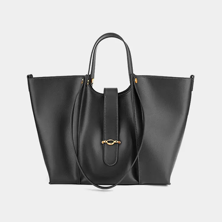 Genuine Leather Work Bag | Wholesale & Retail Office Tote - Black / 29x8.5x27cm - genuine leather, work bag, retail Black