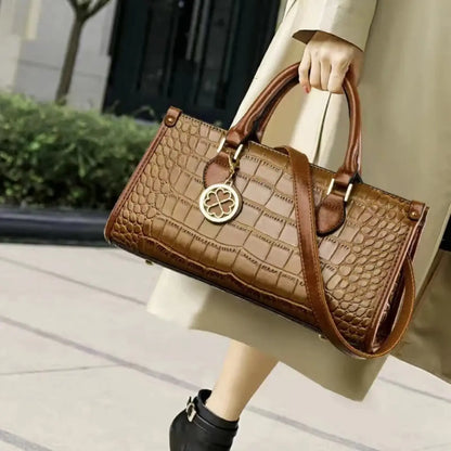 Large Capacity Boston Bag | Crocodile Texture Handheld Purse - large capacity, boston bag, capacity boston,