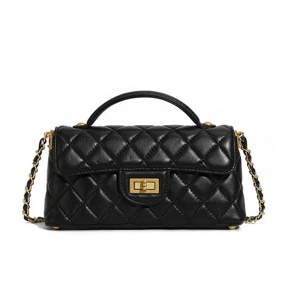 Light Luxury Sheepskin Flap Bag | Urban Minimalist Crossbody - Black / 22x6.5x11cm - flap bag, light luxury, urban Black