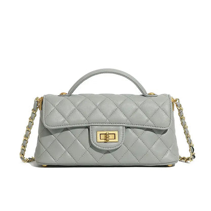 Light Luxury Sheepskin Flap Bag | Urban Minimalist Crossbody - Gray / 22x6.5x11cm - flap bag, light luxury, urban Gray