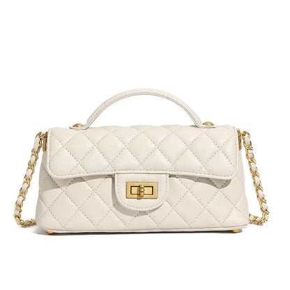 Light Luxury Sheepskin Flap Bag | Urban Minimalist Crossbody - Milkshake White / 22x6.5x11cm - flap bag, light luxury, Milkshake White
