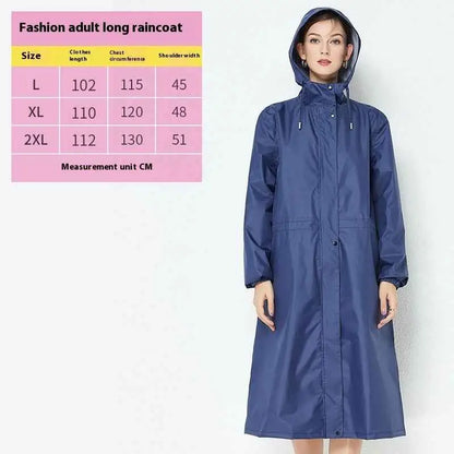 Navy blue lightweight fashion trench raincoat with long sleeves hood and front button closure for adults Dark Blue 2002