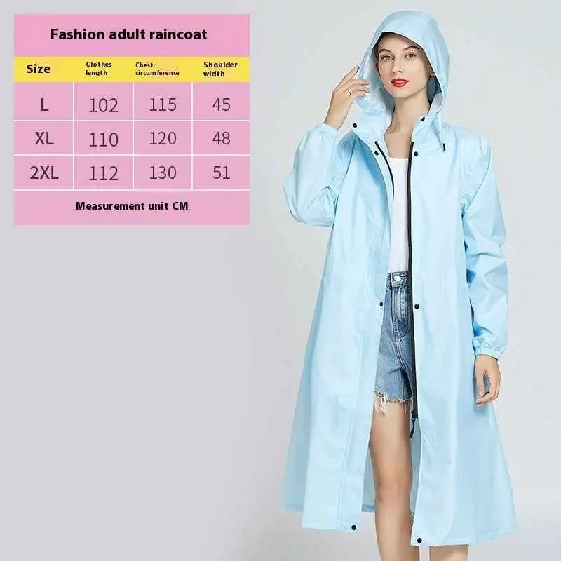 Light blue lightweight fashion trench raincoat with long sleeves hood and black zipper for stylish weather protection Light Blue 2002