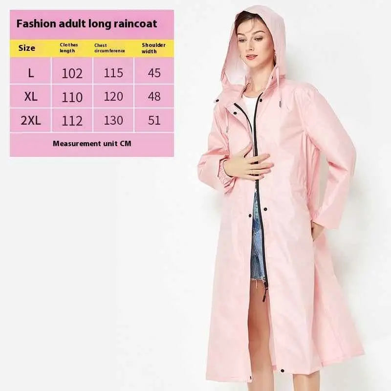 Pink lightweight fashion trench raincoat with hood long sleeves and black zipper and button closures Pink 2002