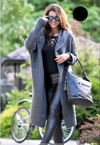 Loose Knit Hooded Cardigan Jacket | 100% Cotton Street Style Sweater - Grey / 4XL - loose knit, street style, knit Grey