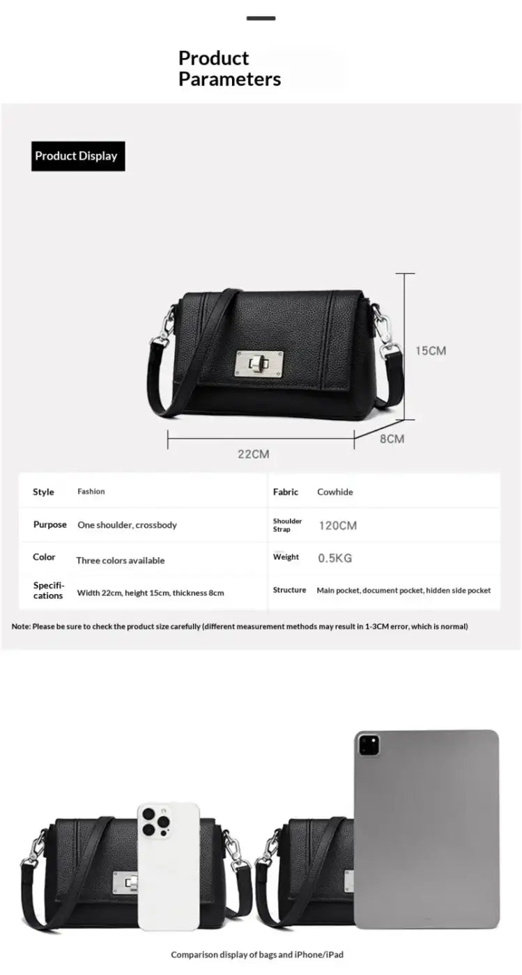 Genuine Leather Sling Bag | Cowhide Crossbody Handbag - sling bag, leather crossbody, sling, genuine