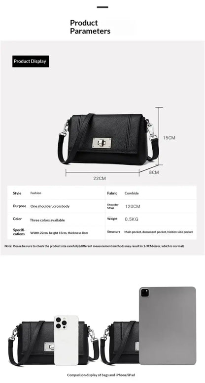 Genuine Leather Sling Bag | Cowhide Crossbody Handbag - sling bag, leather crossbody, sling, genuine