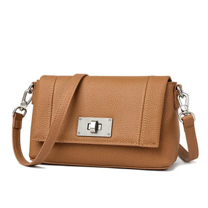 Genuine Leather Sling Bag | Cowhide Crossbody Handbag - Chocolate - sling bag, leather crossbody, sling, genuine Chocolate