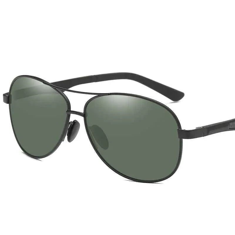 Black aviator driving sunglasses with green mirrored polarized uv400 lenses and sleek metal frame from trend den 4style