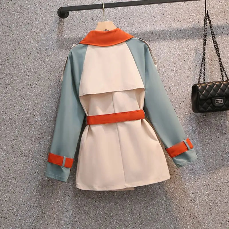 British Style Short Trench Coat | Flutter Sleeve Slim-Fit Jacket [Lined] - british style, short trench, trench coat,