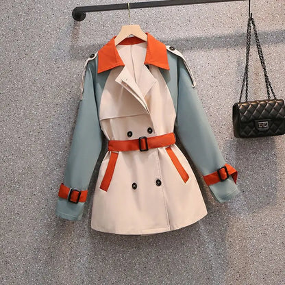 British Style Short Trench Coat | Flutter Sleeve Slim-Fit Jacket [Lined] - british style, short trench, trench coat,