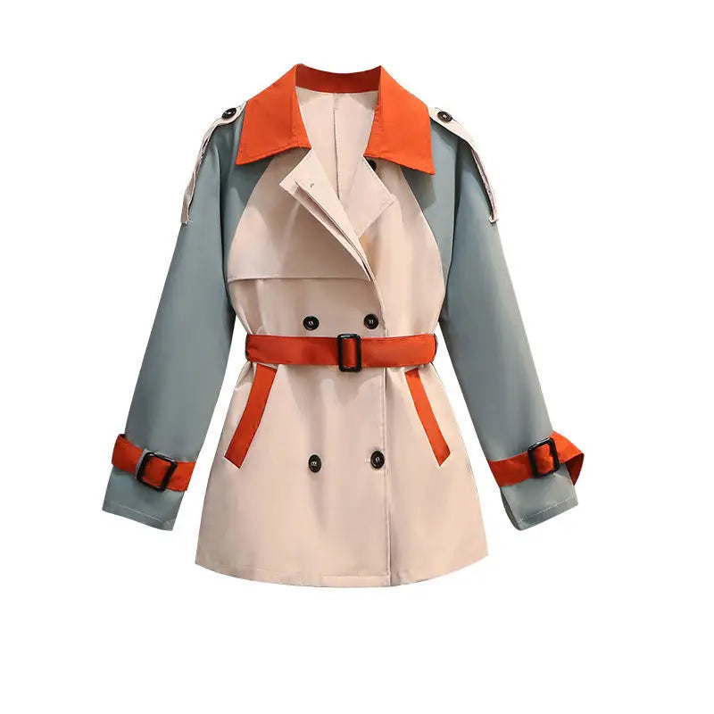 British Style Short Trench Coat | Flutter Sleeve Slim-Fit Jacket [Lined] - british style, short trench, trench coat,