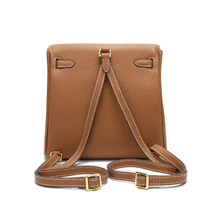 Top-Layer Cowhide Convertible Backpack | Locked Leather Handbag - convertible backpack, leather handbag, cowhide