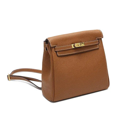 Top-Layer Cowhide Convertible Backpack | Locked Leather Handbag - convertible backpack, leather handbag, cowhide