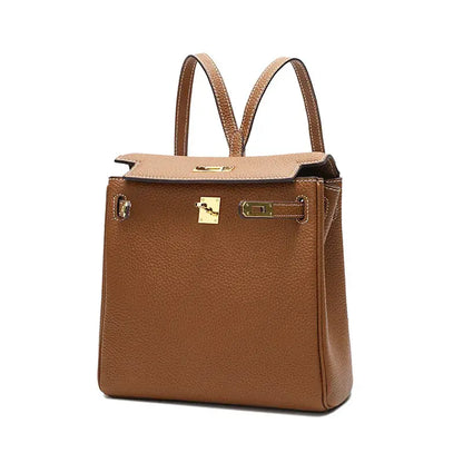 Top-Layer Cowhide Convertible Backpack | Locked Leather Handbag - convertible backpack, leather handbag, cowhide