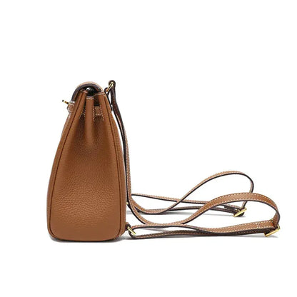 Top-Layer Cowhide Convertible Backpack | Locked Leather Handbag - convertible backpack, leather handbag, cowhide