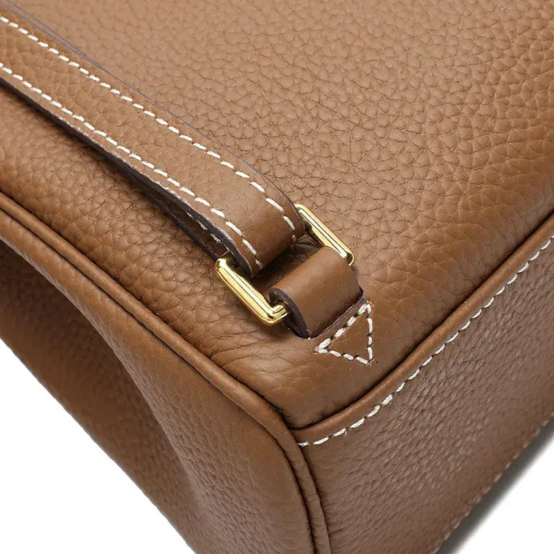 Top-Layer Cowhide Convertible Backpack | Locked Leather Handbag - convertible backpack, leather handbag, cowhide