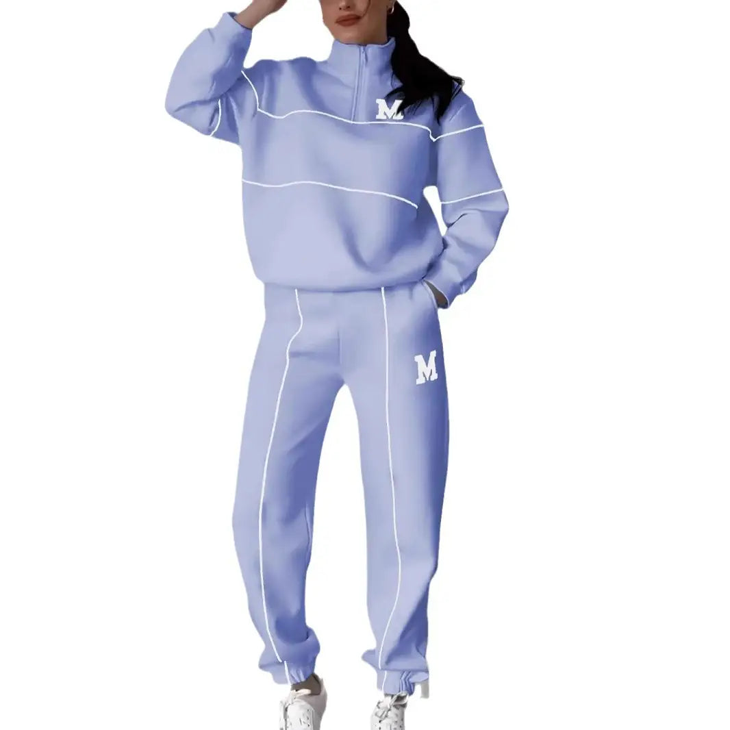Baggy Pullover Sweatshirt & Fashion Sweatpants Set - pullover sweatshirt, fashion sweatpants, hoodless pullover, trend
