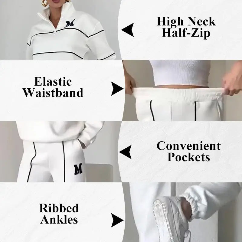 Baggy Pullover Sweatshirt & Fashion Sweatpants Set - pullover sweatshirt, fashion sweatpants, hoodless pullover, trend