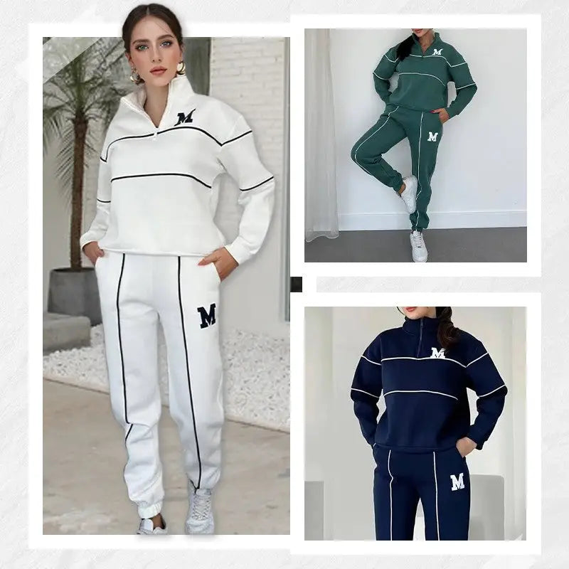 Baggy Pullover Sweatshirt & Fashion Sweatpants Set - pullover sweatshirt, fashion sweatpants, hoodless pullover, trend
