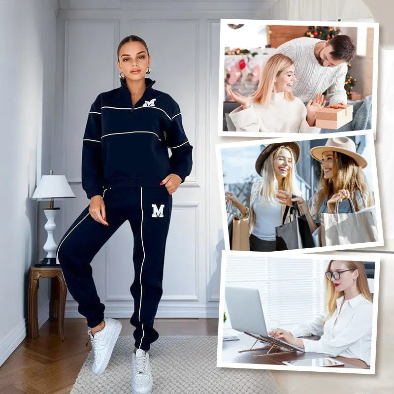Baggy Pullover Sweatshirt & Fashion Sweatpants Set - pullover sweatshirt, fashion sweatpants, hoodless pullover, trend