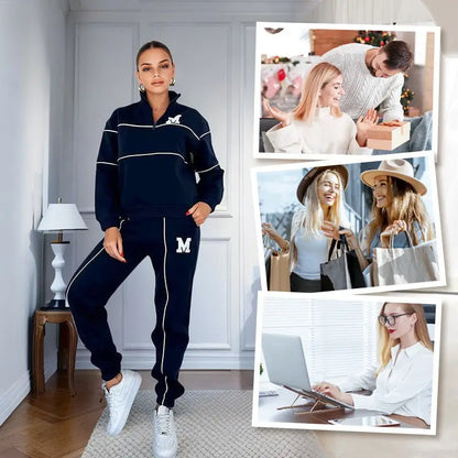 Baggy Pullover Sweatshirt & Fashion Sweatpants Set - pullover sweatshirt, fashion sweatpants, hoodless pullover, trend