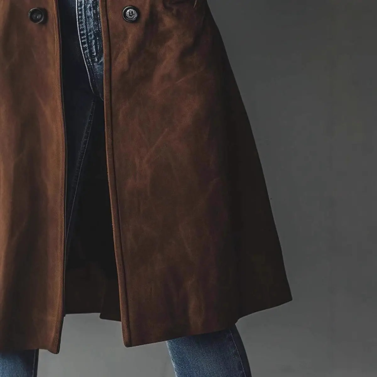 Western Style Long Trench Coat | Elegant British Commuter Windbreaker - trench coat, long trench, western style long,