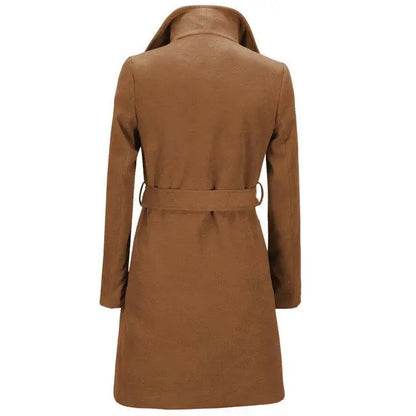 Waist-Type Woolen Coat Jacket | Lengthened Urban Casual Dress - urban casual, woolen coat, waist-type coat jacket,